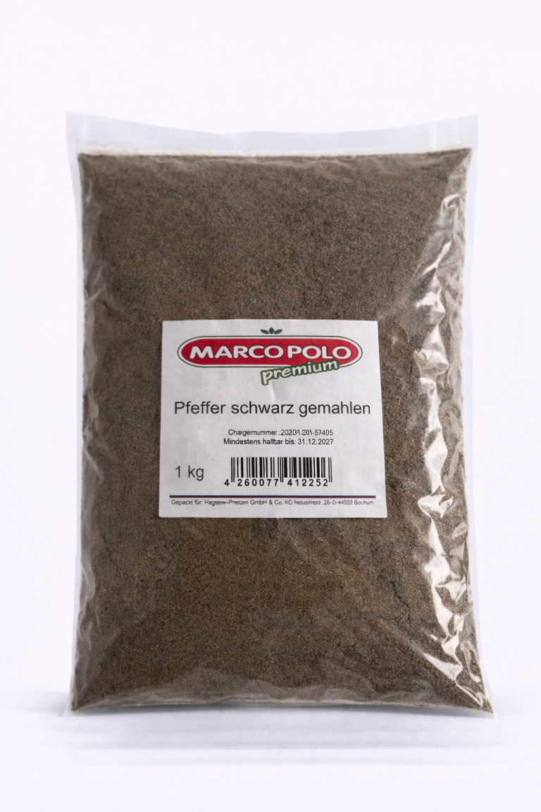 Pfeffer schwarz gemahlen 1kg Btl