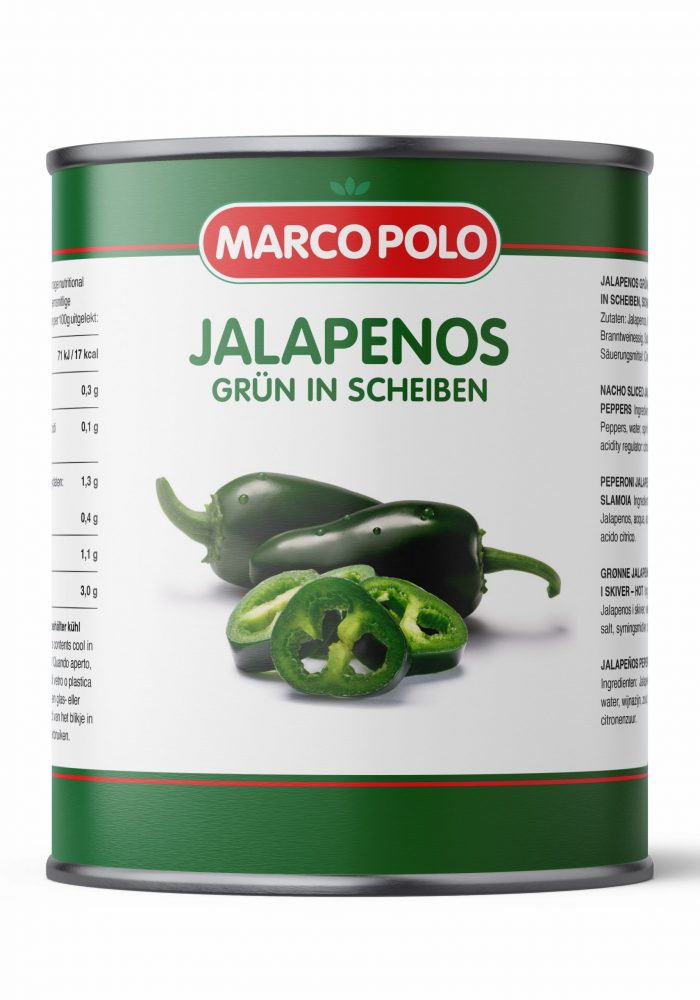Jalapenos grün Scheiben 850 ml. Dose